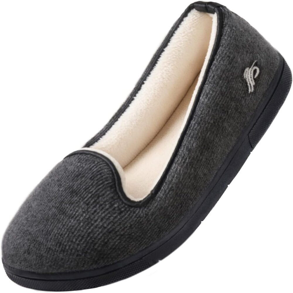 Women's Cotton Memory Foam Slip-On House & Outdoor Slippers Non-Slip